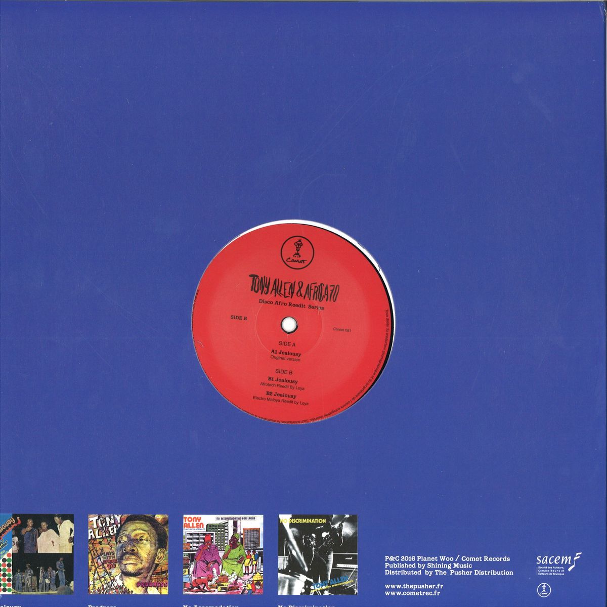 Tony Allen & Africa 70 - Jealousy Disco Afro Remixes (12") - Image 2