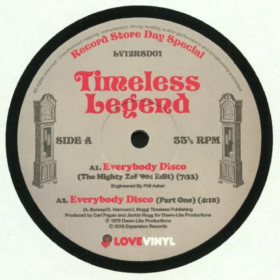 Timeless Legend - Everybody Disco (inc The Mighty Zaf's 80s Edit) (12")