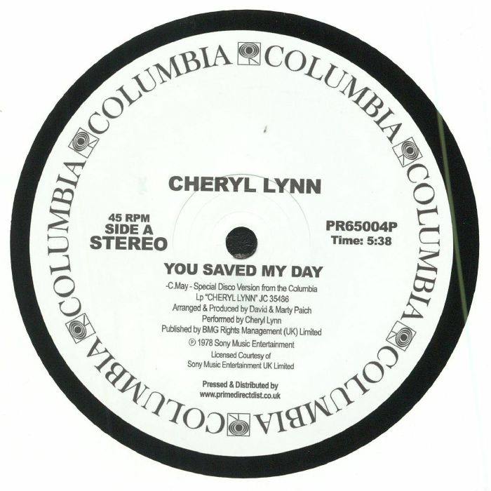 Cheryl Lynn - You Saved My Day / Got To Be Real (12")
