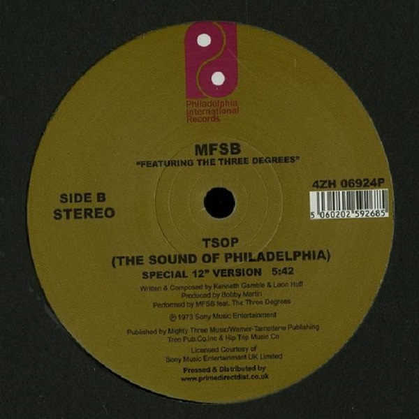 MFSB Featuring The Three Degrees - Love Is The Message / TSOP (The Sound Of Philadelphia) (12") - Image 2