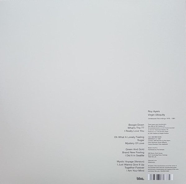 Roy Ayers - Virgin Ubiquity (Unreleased Recordings 1976-1981) (2xLP) - Image 2