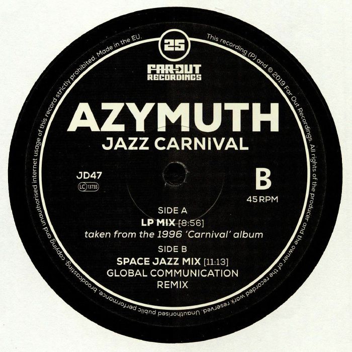 Azymuth - Jazz Carnival: Space Jazz mix (Global Communication remix) (12")