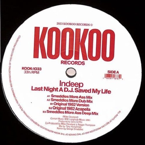 Indeep - Last Night a D.J. Saved My Life (Smeddles More Ass Mix) (12") - Image 2