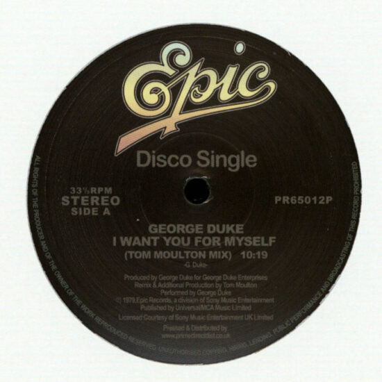 George Duke - I Want You For Myself (Tom Moulton Mix) / Brazilian Love Affair (12")
