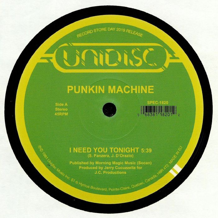 Punkin Machine / Suzy Q - I Need You Tonight / Tonight (12")