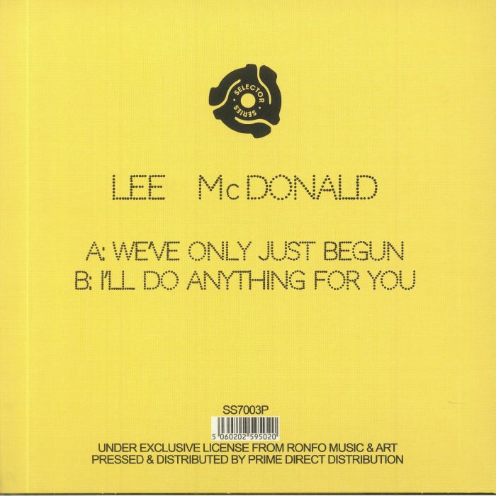 Lee McDonald - We've Only Just Begun / I'll Do Anything For You (7") - Image 2