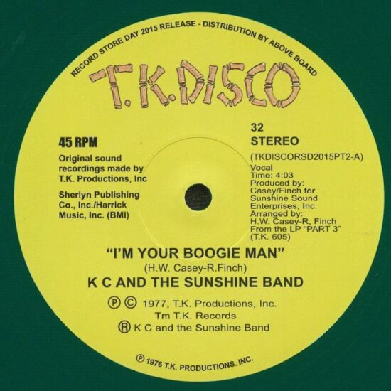 K C And The Sunshine Band - I'm Your Boogie Man (10") (Green Vinyl Repress)