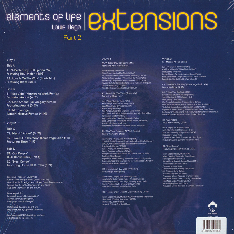Louie Vega - Elements of Life: Extensions Part 2 (2x12") - Image 2