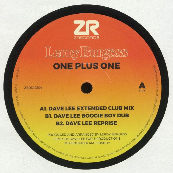 Leroy Burgess - One Plus One (12") - Image 2