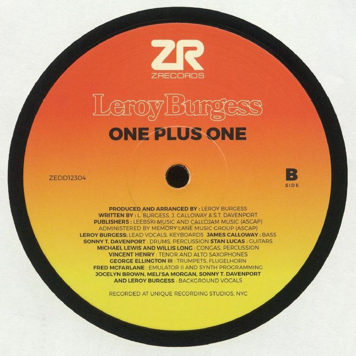 Leroy Burgess - One Plus One (12") - Image 3