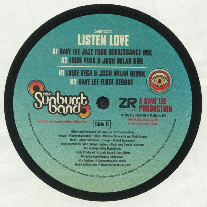 The Sunburst Band - Listen Love EP (Dave Lee & Louie Vega mixes) (12") - Image 2