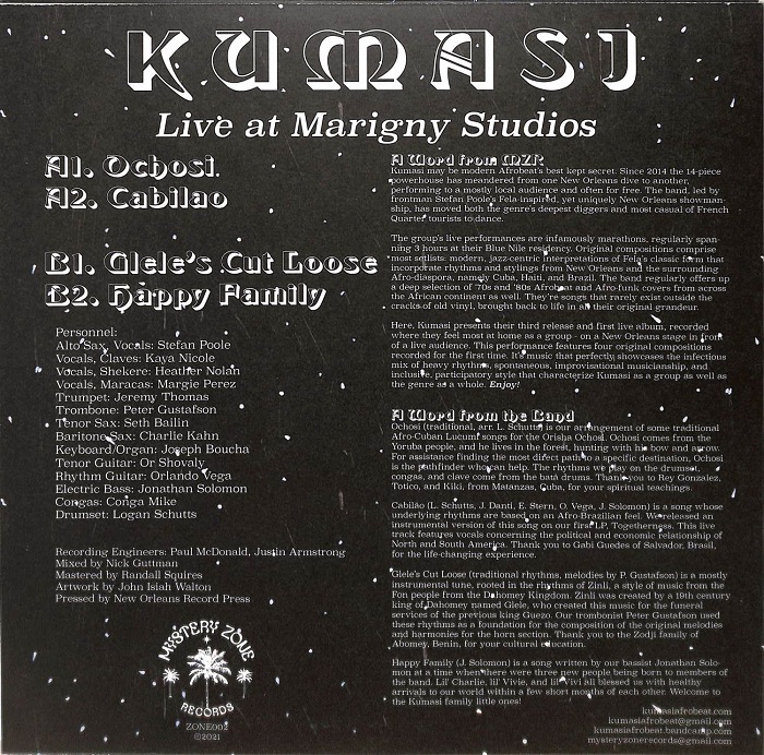 Kumasi - Live at Marigny Studios LP - Image 2