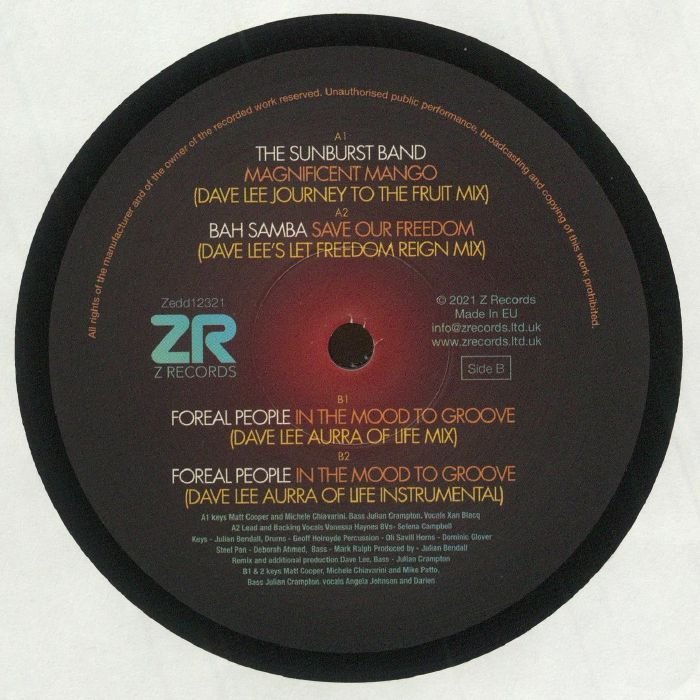 The Sunburst Band / Bah Samba / Foreal People - A Slap Around The Bass EP (Dave Lee Remixes) (12") - Image 2
